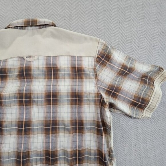 Red Ape Men's 3XL Brown Button-Front Short Sleeve Shirt Gold Buttons EUC ANC - Picture 11 of 13